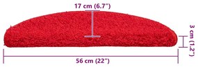 20 db piros lépcsőszőnyeg 56x17x3 cm