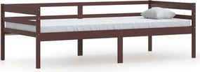 vidaXL sötétbarna tömör fenyőfa ágykeret 90 x 200 cm