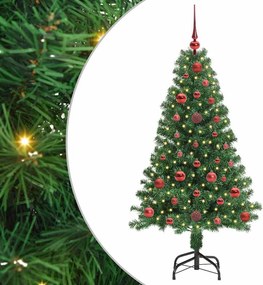 vidaXL Mű karácsonyfa 150 LED-del Zöld 120 cm PVC és Acél és Műanyag