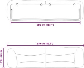 barna műbőr fejtámla párna Hvar 200 cm