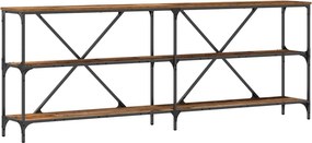vidaXL Konzolasztal polcokkal Öreg fa 200 x 30 x 75 cm Faanyag