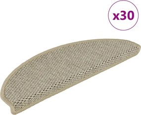 vidaXL 30 db lépcsőszőnyegek öntapadós szizál kinézetű 65x21x4 cm