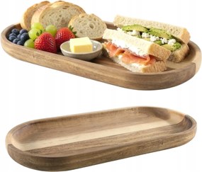 Tálca 25x12 CM Akác Deszka Patera Tányér Tálaló Tálca