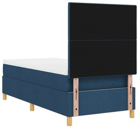 Boxspring Ágy Mattal és LED Kékkel 90x200 cm Szövet