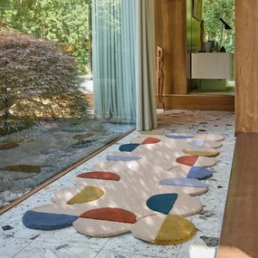 Bézs kézi szövésű gyapjú futószőnyeg 80x230 cm Mia Scallop Frame – Flair Rugs