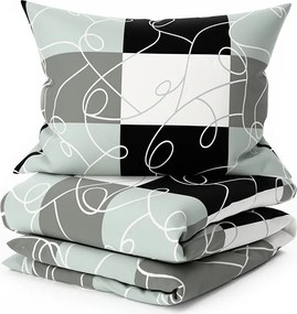 Pamut ágynemű SQUARES BLEND szürke Ágyneműhuzat mérete: 70 x 90 cm | 140 x 200 cm