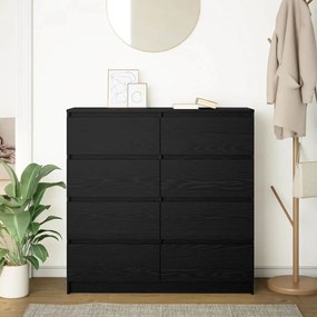fekete tölgy szerelt fa tálalószekrény 100x35x99 cm