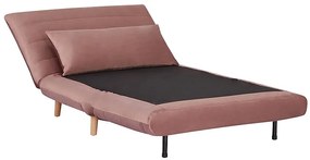 Rózsaszín kinyitható fotel SPIKE VELVET