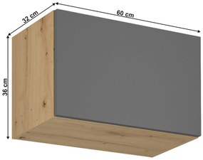Felső konyhaszekrény G60KN Langari (artisan tölgy + matt szürke). 1016904