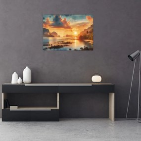 Üveg kép - Kilátás a partról (70x50 cm)