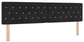 Boxspring Ágy Matrac Alappal Fekete 180x200 cm Bársonyos