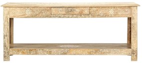 Kézzel festett tömör mangófa dohányzóasztal 110 x 50 x 45 cm