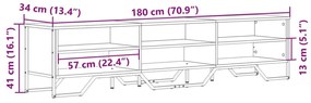 szürke sonoma színű szerelt fa TV-szekrény 180 x 34 x 41 cm
