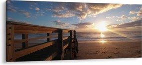 A móló, a strand és a tenger képe (120x50 cm)