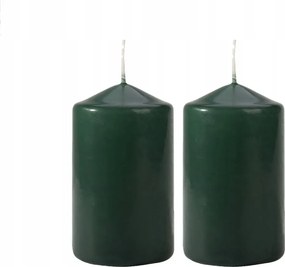 Álló gyertyák Livarno 2 db zöld 7,8x14 cm 55h dekoratív otthonra
