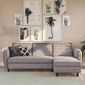 Szürke bársony kinyitható sarokkanapé Perry – Støraa