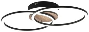 Fekete-barna LED szabályozható mennyezeti lámpa 28x46 cm Giro – Trio