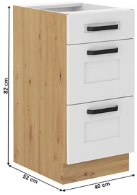 Alsószekrény Lesana 2 (fehér + artisan tölgy) 40 D 3S BB . 1063991
