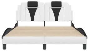 fehér és fekete ágykeret Viana LED-ekkel matrac nélkül 120 x 200 cm