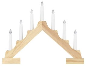 LED Karácsonyi gyertyatartó 7xLED/2xAA bézs