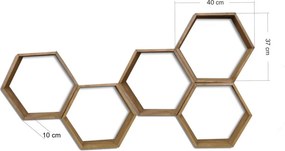 Fali polc, 40 cm – Hex002