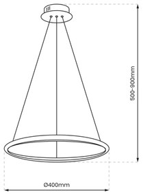 LED Csillár zsinóron ROTONDA LED/27W/230V arany