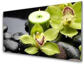 Fali üvegkép orchidea virágok 100x50 cm