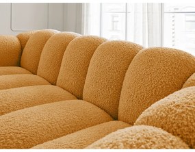 Mustársárga buklé kanapé 232 cm Hippolyte – Bobochic Paris