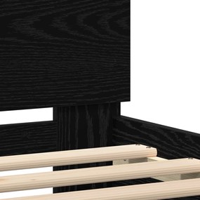 LED világítással ellátott ágykeret Fekete Tölgy 100x200 cm Mérnöki Fa