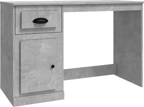 vidaXL betonszürke szerelt fa íróasztal fiókkal 115x50x75 cm