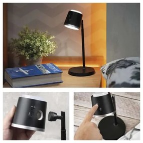 LED Dimmelhető újratölthető asztali lámpa 4in1 LED/6W/3,7V 3000K/4000K/6500K fekete