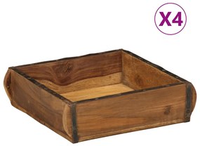 Tálcák 4 db 31x29x10 cm Tömbfa Újrahasznosított