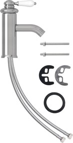 vidaXL ezüst fürdőszobai mosdócsaptelep 130 x 180 mm