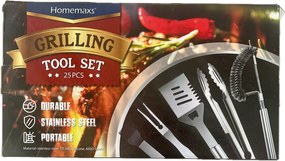 Evőeszköz Grill Szerszámkészlet 25 Részes Homemaxs Grilling