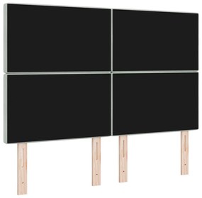 Fejtámla Kristálygombokkal Tűzött Világosszürke 160 cm Bársony
