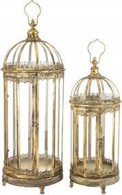 Lámpa Szett Fém Arany Lampion Arany 2 Db Retro Ház Kert
