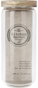 Üvegedény akácfa fedéllel 1000 ml, 1 l