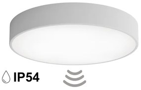 CLEO fürdőszobai mennyezeti lámpa érzékelővel, 4×E27/24W/230V, átmérő 50 cm, IP54, szürke