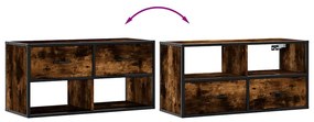 füstös tölgy színű szerelt fa és fém TV-szekrény 80x31x39,5 cm