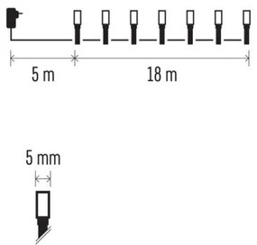 LED Karácsonyi kültéri lánc 180xLED/23m IP44 meleg fehér