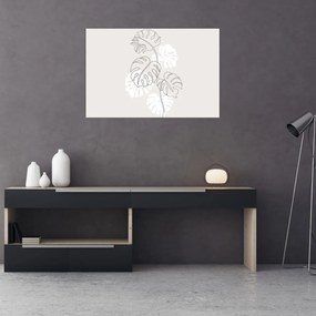 Kép - Vonalkép monstera N⁰3 (90x60 cm)