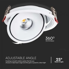 LED mennyezeti spotlámpa LED/12W/230V 3000/4000/6400K Ø12 cm fehér