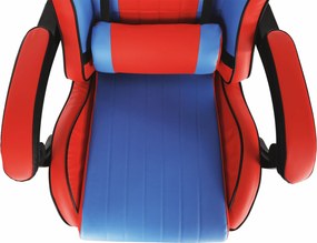 Irodai/gamer szék, kék/piros, SPIDEX NEW