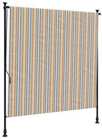 sárga és fehér szövet és acél kültéri roló 150 x 270 cm