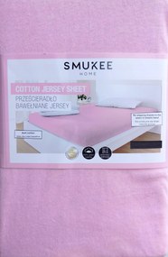Pamut jersey lepedő gumis Smukee 200x200x25 rózsaszín 375