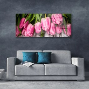 Üvegkép Tulipánok Fal 120x60cm 2 fogas