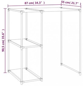2 szintes fekete mosógép feletti tárolóállvány 87x55x90,5 cm