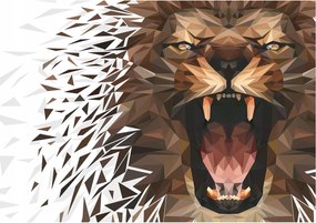 Flizelin fotótapéta Oroszlán geometrikus ragadozó erő stílus 416x290 +ragasztó