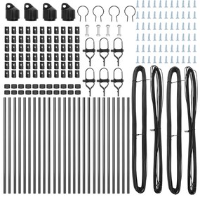 Kerítéstartók 26 db Szürke Ø32 mm 80 cm Horganyzott Acél