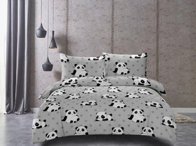 PANDA szürke mikroszálas ágyneműhuzat